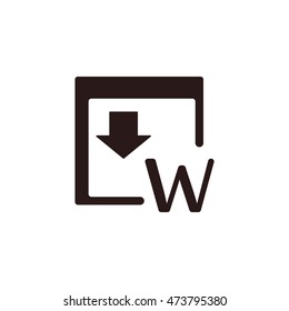 Word Icon, flat design style