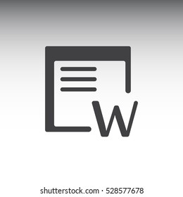 Word Icon, flat design style