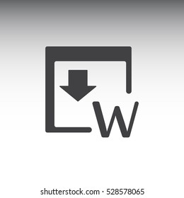 Word Icon, flat design style