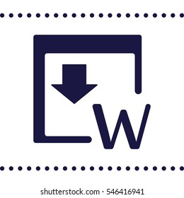 Word Icon, flat design style