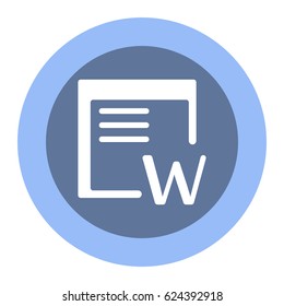 Word Icon, flat design style