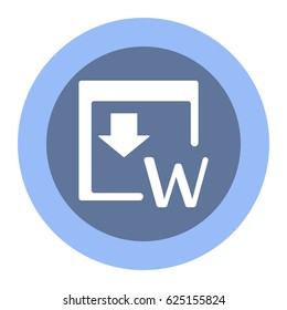 Word Icon, flat design style