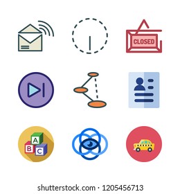 word icon set. vector set about vision, abc, closed and options icons set.