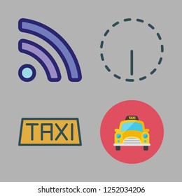 word icon set. vector set about rss, options and taxi icons set.
