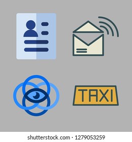 word icon set. vector set about vision, curriculum, taxi and rss feed icons set.