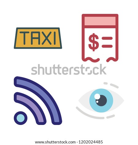 word icon set. vector set about rss, paid, taxi and vision icons set.