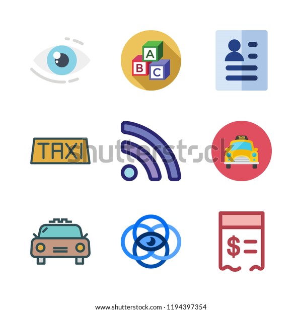 word icon set. vector set about rss, paid, vision\
and abc icons set.