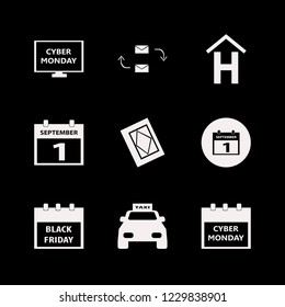 Word Icon. Word Vector Icons Set Response Letter, Cyber Monday Computer, Black Friday Calendar And Hotel Sign