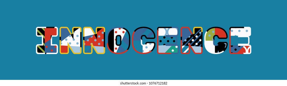 The word Innocence concept written in colorful abstract typography. Vector EPS 10 available.