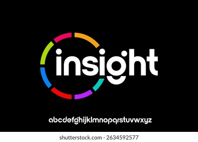 word of insight .  modern minimalist clean alphabet font. lowercase bold typography vector illustration design
