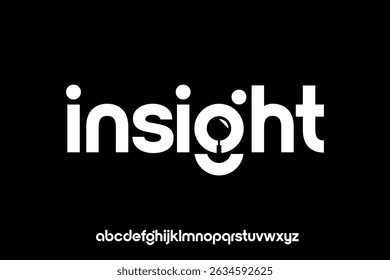 word of insight .  modern minimalist clean alphabet font. lowercase bold typography vector illustration design