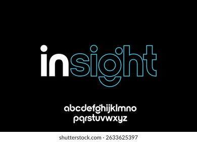 word insight ,  modern minimalist  geometric circular font with rounded edges.