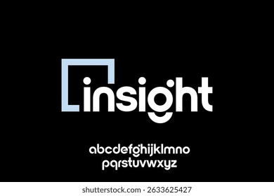word insight ,  modern minimalist  geometric circular font with rounded edges.