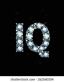 Word Iq made of diamonds