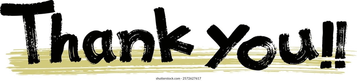 The word “Thank you” in Japanese calligraphy.