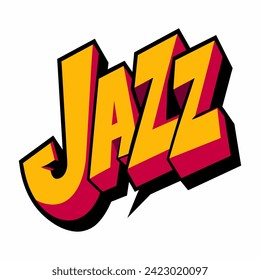 The word JAZZ in street art graffiti lettering vector image style on a white background.