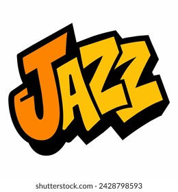 The word JAZZ in street art graffiti lettering vector image style on a white background.