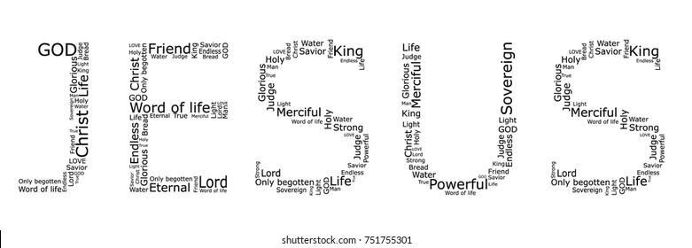 The word "JESUS" made by different words