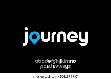 word journey, modern minimalist circular font with rounded edges.