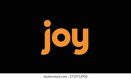 La palabra 'alegría' se muestra en una fuente naranja audaz y vibrante sobre un fondo negro oscuro, ofreciendo un aspecto visualmente llamativo y minimalista