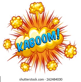 Word Kaboom With Explosion Background