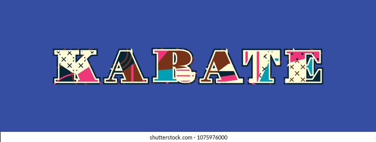 The word KARATE concept written in colorful abstract typography. Vector EPS 10 available.