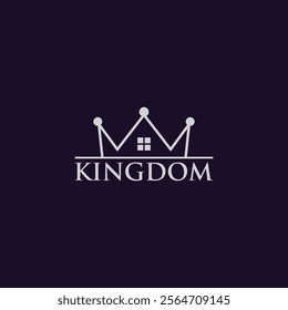 word "KINGDOM" beneath a stylized crown that incorporates a house with a window, suggesting a regal or premium real estate brand