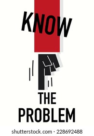 Word KNOW THE PROBLEM vector illustration