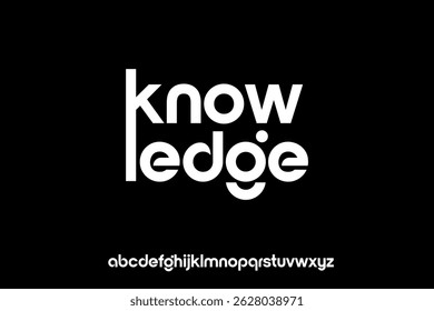 word of knowledge . modern minimalist clean alphabet font. lowercase bold typography vector illustration design