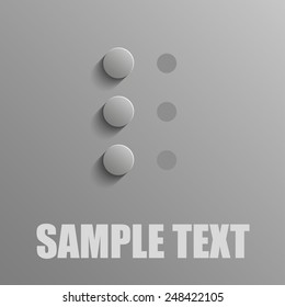Word L in Braille on blue background