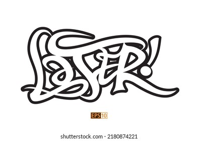 The word 'Later!' meaning 'see you at some other time' as a hand drawn gafitti tag