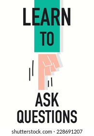 Word LEARN TO ASK QUESTIONS vector illustration