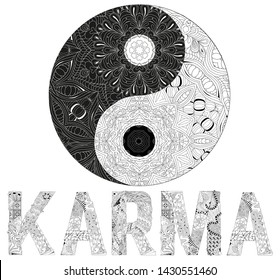 Word LENT for coloring. Vector decorative zentangle object