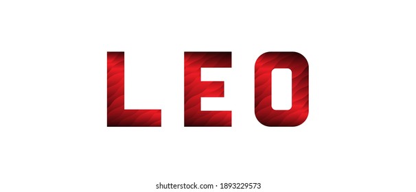 Word "Leo" from red letters in white background