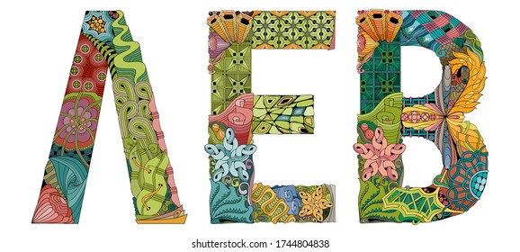 Palabra LEO en ruso. Objeto vectorial zentangle para decoración