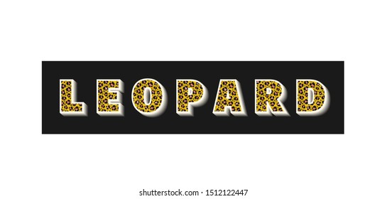 Word Leopard decorated animal texture