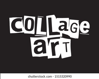 Word lettering Collage Art black photocopy urban punk style vector easy to use