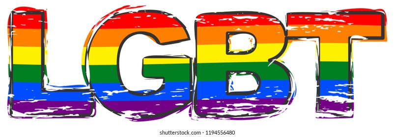 Word Lgbt Rainbow Pride Flag Under Stock Vector (Royalty Free ...