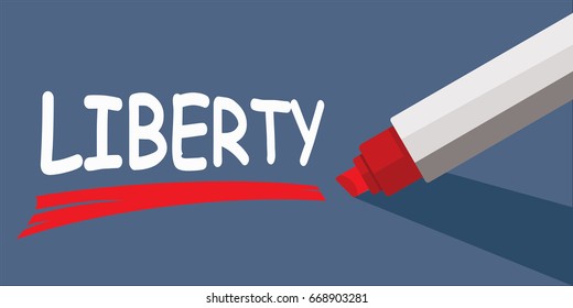 word liberty underlined with red marker