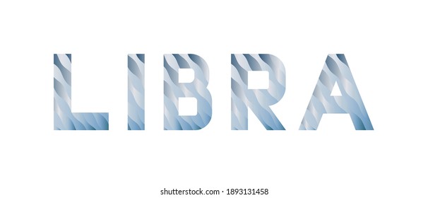 Word "Libra" from blue letters in white background