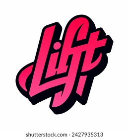 The word LIFT in street art graffiti lettering vector image style on a white background.