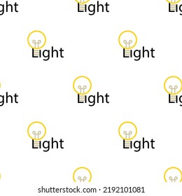 Word light with lamp pattern seamless background texture repeat wallpaper geometric vector
