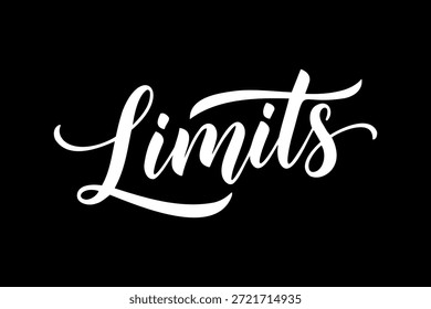 A palavra Limites escrita em elegante caligrafia branca sobre um fundo preto plano.