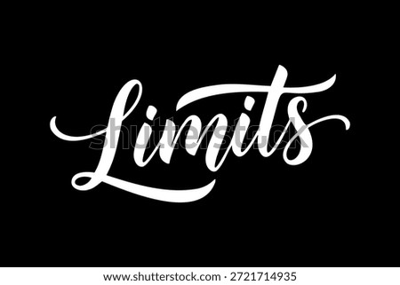 The word Limits written in elegant white calligraphy on a plain black background.