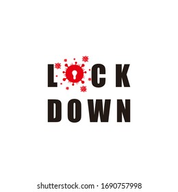 word lock down against virus infection decoration vector