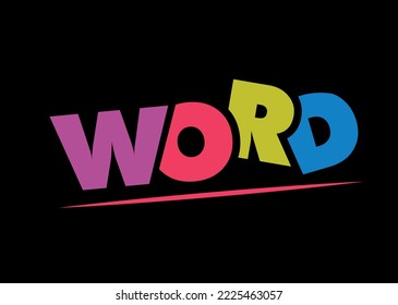 Word logo design vector illustration cartoon style design 