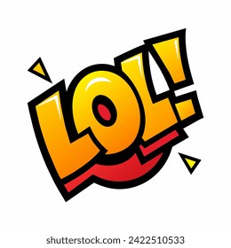 The word LOL in street art graffiti lettering vector image style on a white background.