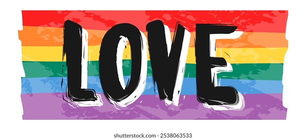 Cores do amor do arco-íris Lgbt Gay gay. Cores da bandeira do orgulho gay LGBTQ. Mês Do Orgulho Lgbt. Ilustração, Vetor, Pôster, Fundo ou papel de parede.   