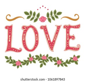 Word love and decor