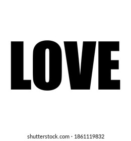 Word love isolated on white background